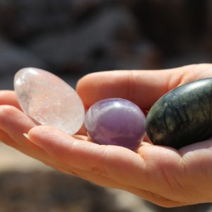 Meditacija - Yoni jaja - gorski kristal, ametist, žad